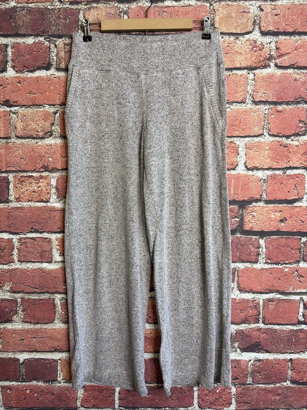 Soma Lounge Pants Womens Small Gray Wide Leg Knit Pull On Small